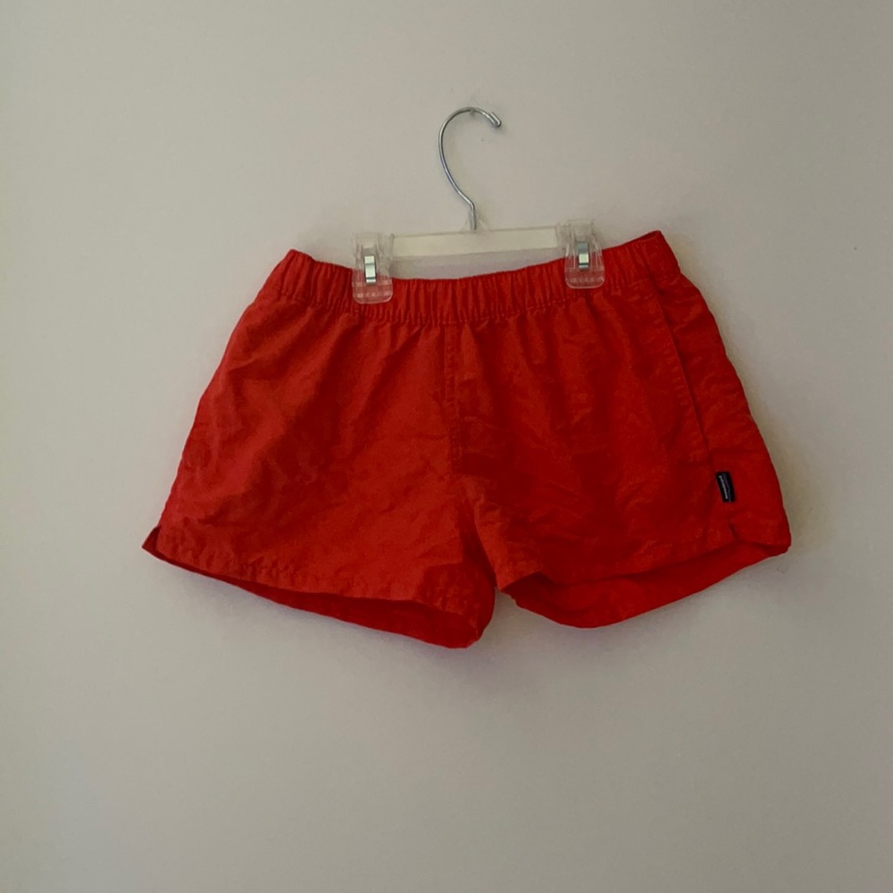 neon orange Patagonia shorts